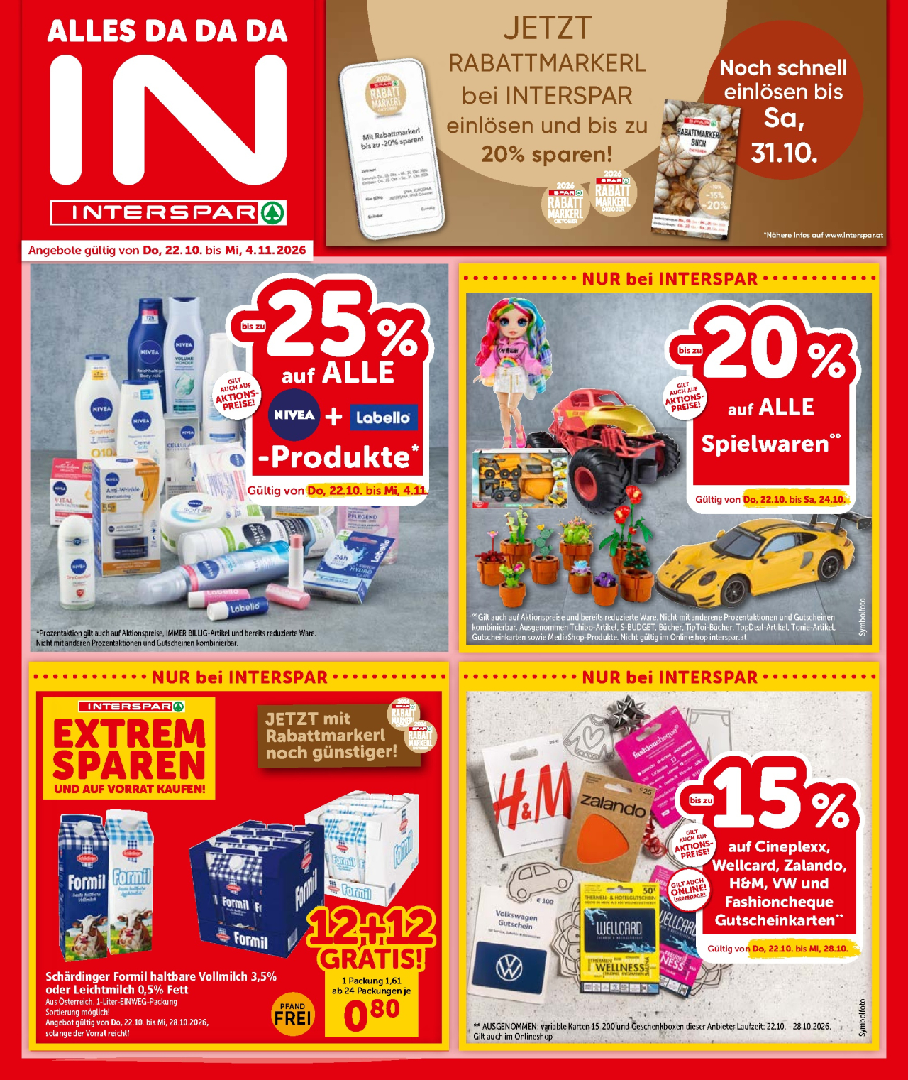 INTERSPAR Flugblatt vom 22. 10. 2026